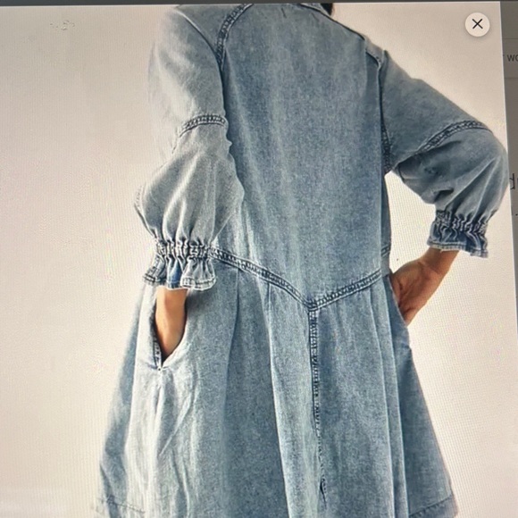 We The Free Hannah Denim Mini Dress Medium - Picture 2 of 8